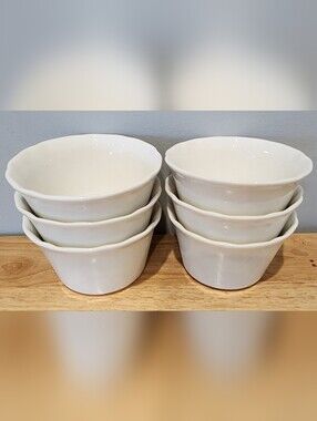 Lot Of 6 Sweese 6-oz Ramekins, Microwave Safe Ceramic Dessert Soup Bowls